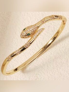 Snake cooper& Zirconium Bracelet Classic Nail Open Bangles